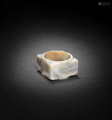A MOTTLED BROWN JADE CONG Neolithic Period/Shang Dynasty