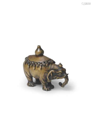 【Y】A BRONZE ELEPHANT INCENSE BURNER AND COVER  Ming Dynasty ...
