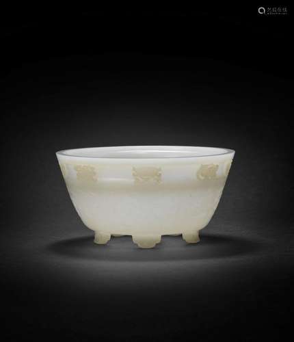 【*】A SUPERB WHITE JADE 'BAJIXIANG' BOWL Qianlong