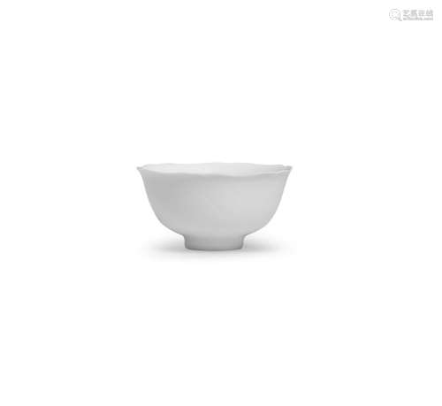 A WHITE-GLAZED 'MALLOW' CUP Yongzheng six-character mark and...