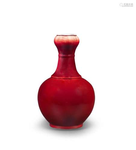 【*】A sang de boeuf glazed garlic-mouth vase, Tongzhi mark