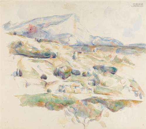 Paul Cézanne<br />
La Montagne Sainte-Victoire vue des Lauve...
