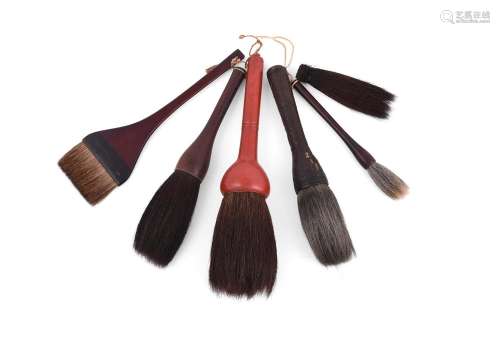 Five large Chinese calligraphy brushes