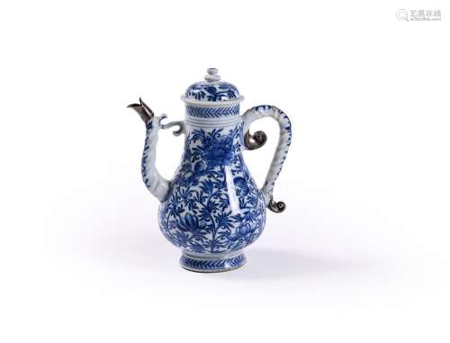 A Chinese blue and white ewer and cover