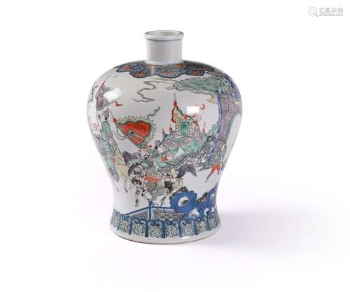 A large Chinese Famille Verte vase