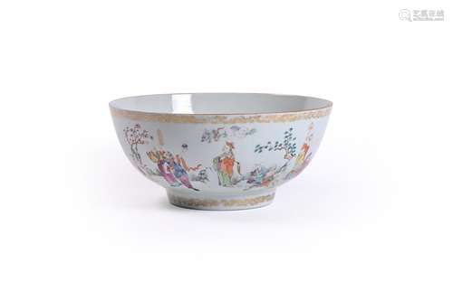 A large Chinese Export Famille Rose punch bowl