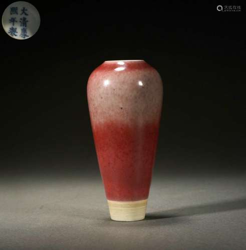 Peachbloom-glazed Willow-shape Vase