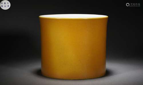 Yellow Glaze Brush Pot