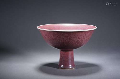 Red Glaze Stem Bowl