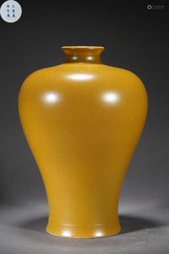 Eel-skin Yellow Glaze Meiping Vase