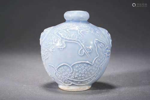 Sky-blue-glazed Snuff Bottle