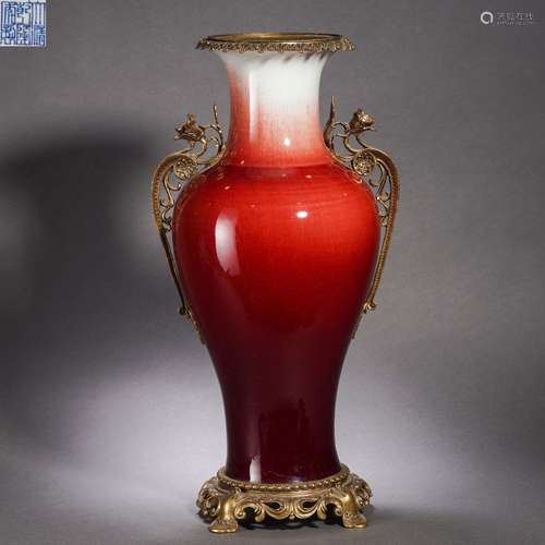 Red Glaze Guanyin-form Vessel