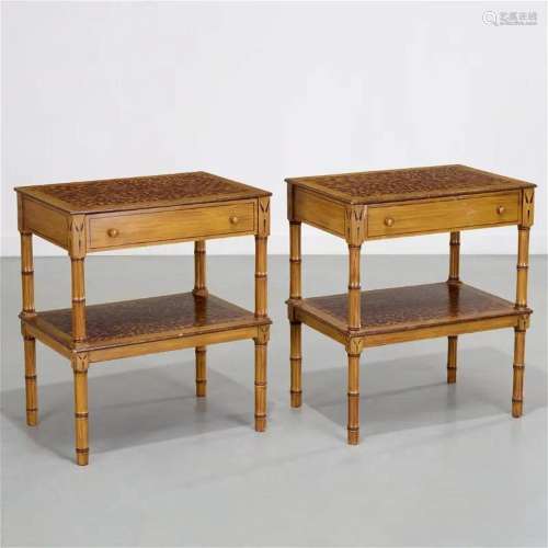 Pair painted side tables supplied by Mario Buatta