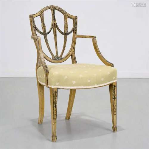 Adam style armchair supplied by Mario Buatta