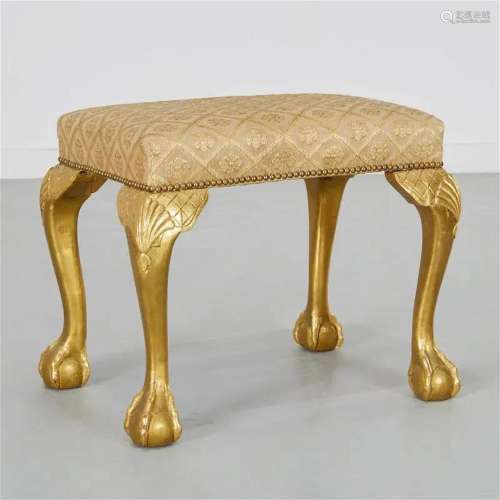 Antique George II style carved giltwood stool