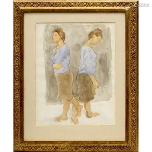 Moses Soyer, watercolor