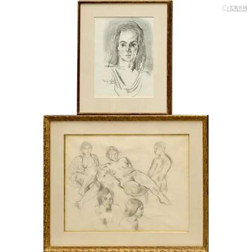 Moses Soyer, (2) drawing studies