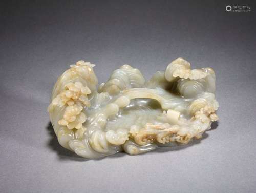 A Carved Jade Brush-rest