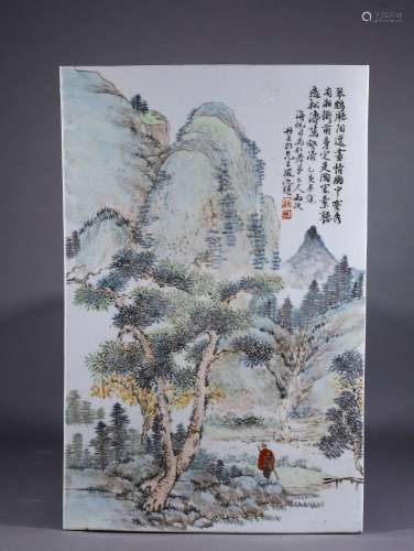 A Qianjiangcai porcelain plaque