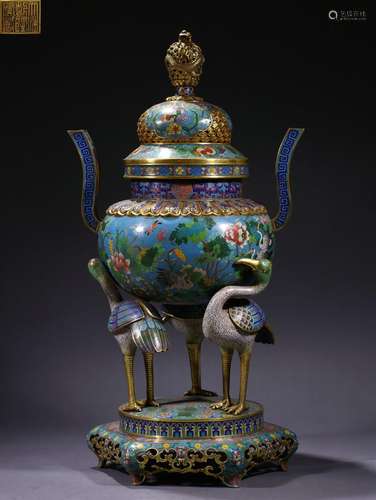 A cloisonne enamel incense burner