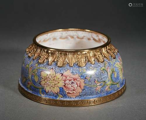 A painted enamel waterpot