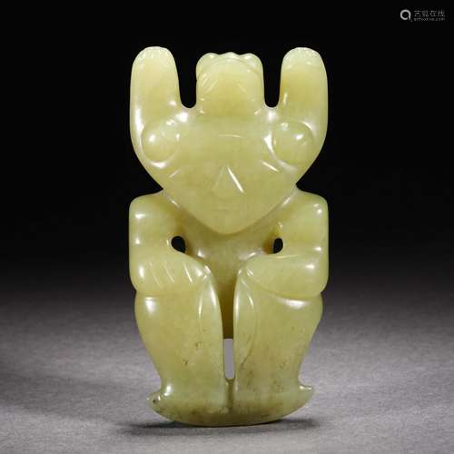 A Carved Jade Mythical Figure