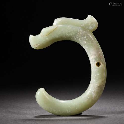 A Carved Jade C-dragon