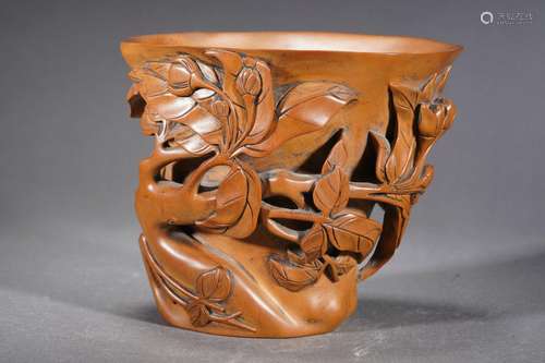 A carved Bamboo Cup