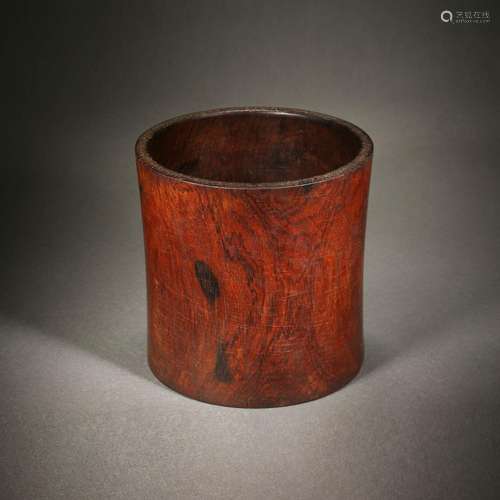 A Carved Rosewood Brushpot