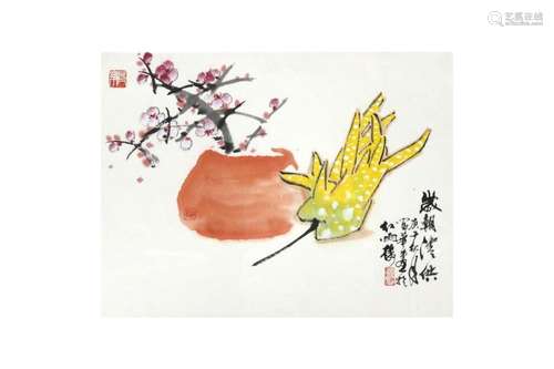 FU HUA 富華 (Beijing, China, b. 1928) Finger citron and blos...