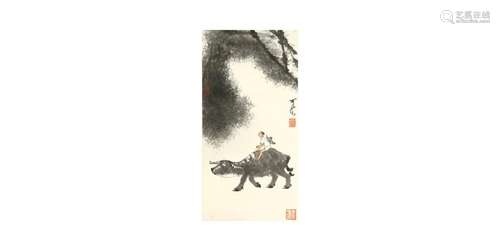 LI KERAN 李可染 (Xuzhou, China, 1907 - 1989) Boy and water b...