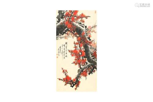 WANG CHENGXI 王成喜 (Weishi, China, b. 1940) Prunus 鐵骨發新...