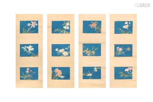 ZOU YIGUI 鄒一桂 (Wuxi, China, 1686 - 1772) Four flower pain...