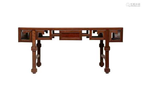 A CHINESE RECTANGULAR-SECTION LOW WOOD TABLE 木條案