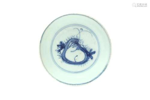 A CHINESE BLUE AND WHITE BOWL AND A SMALL DISH 清 青花盌及小...