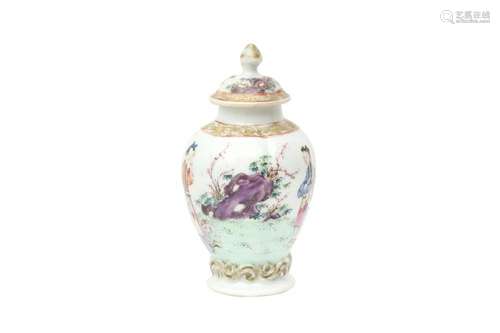 A SMALL CHINESE FAMILLE-ROSE 'PASTORAL' JAR AND COVE...