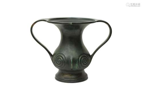 A JAPANESE BRONZE MIMIKUCHI VASE