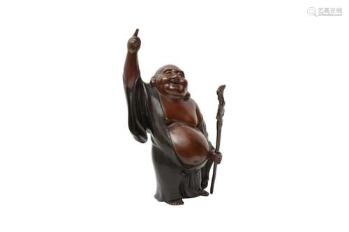 A JAPANESE BRONZE 'HOTEI' OKIMONO