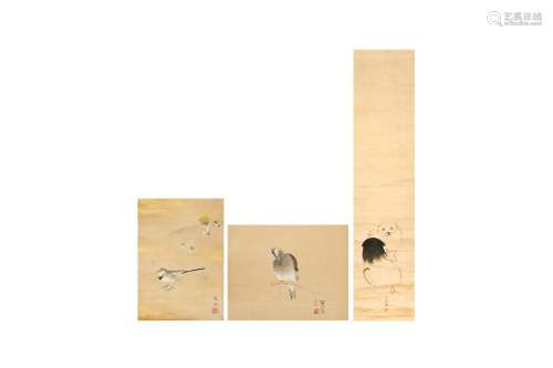 THREE JAPANESE MARUYAMA SHIJŌ SCHOOL SCROLL PAINTINGS Three ...