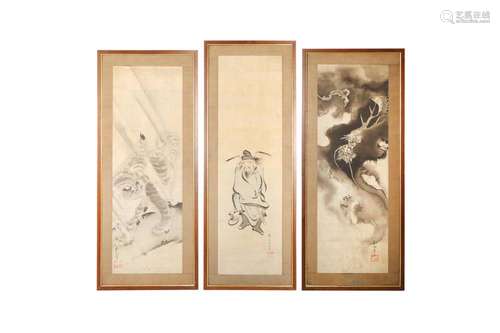 UNKNOWN ARTIST Three Japanese ink paintings