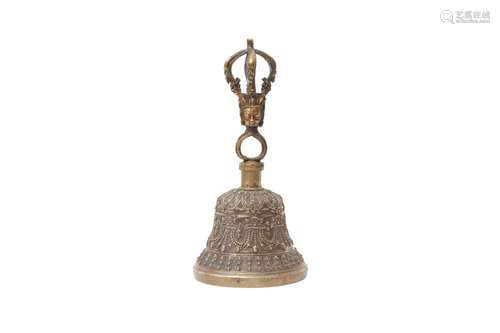 A TIBETAN COPPER ALLOY RITUAL BELL, GHANTA