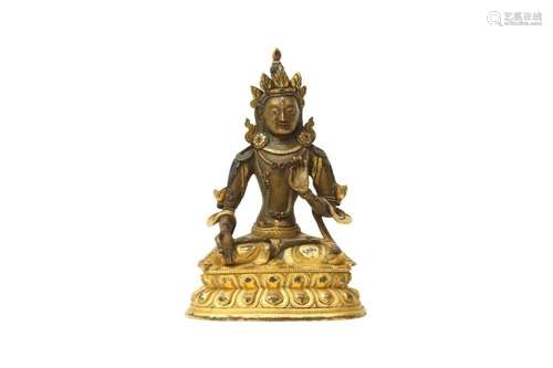 A SINO-TIBETAN GILT-BRONZE FIGURE OF BUDDHA AMITAYUS 清十八世...