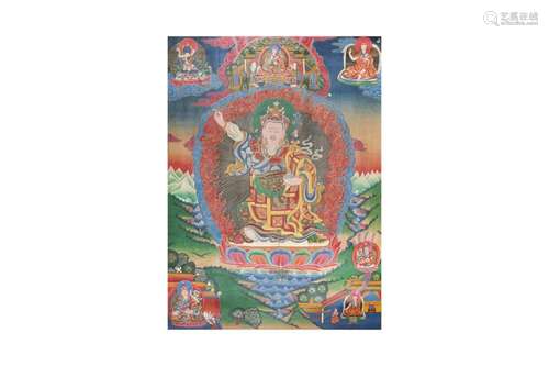 A TIBETAN PAINTED THANGKA 二十世紀早期 繪唐卡