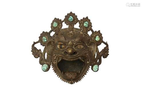 A TIBETAN BRONZE 'VAJRADAKA' HEAD 十九或二十世紀 銅「...