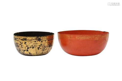 TWO BURMESE LACQUER BOWLS OFFERED ON BEHALF OF PROSPECT BURM...