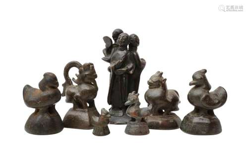 A GROUP OF SEVEN BURMESE BRONZE WEIGHTS OFFERED ON BEHALF OF...