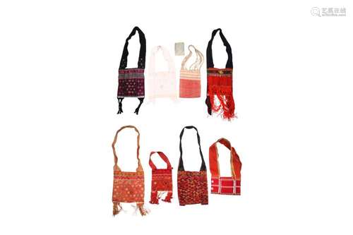 A GROUP OF EIGHT BURMESE TEXTILE BAGS OFFERED ON BEHALF OF P...