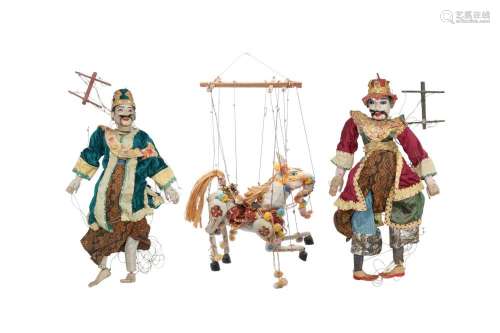 A GROUP OF THREE BURMESE PUPPETS