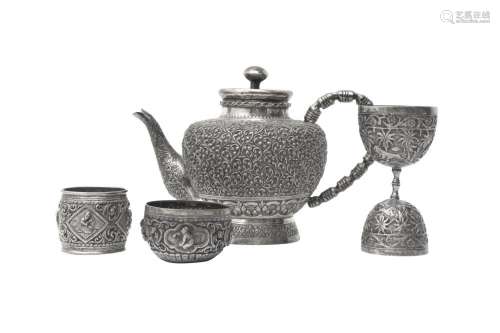 A MALAY/THAI SILVER TEAPOT AND COVER OFFERED ON BEHALF OF PR...