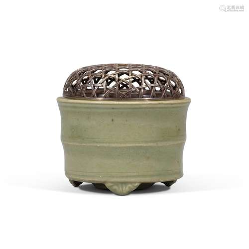 A small 'Longquan' celadon-glazed tripod censer, Yua...